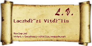Laczházi Vitális névjegykártya